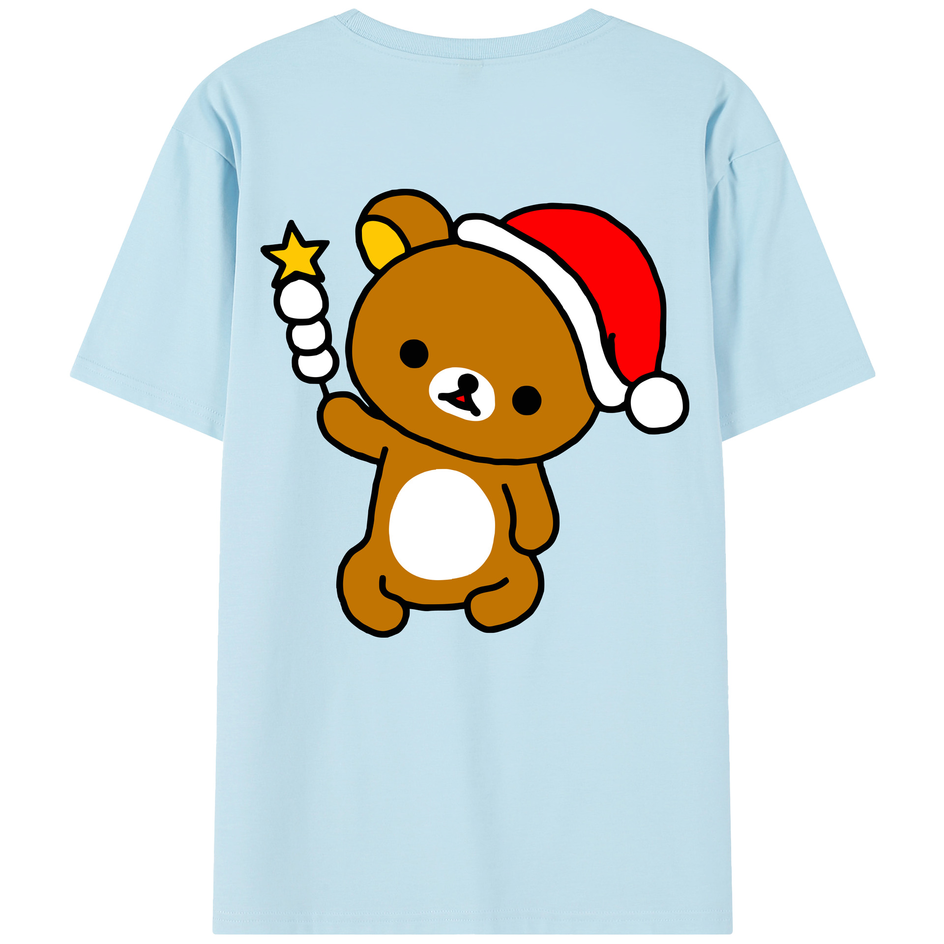 （画像用） リラックマ リラックマ キイロイトリ Rilakkuma Korilakkuma Kiiroitori 綿100％半袖Tシャツ（背面プリント）